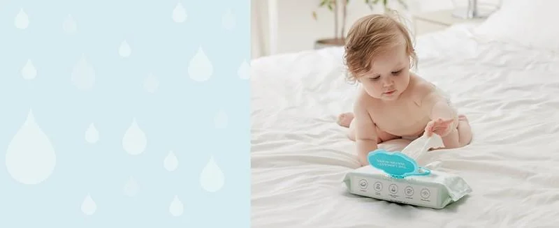 Baby Disposable Hand &amp; Face Cleansing Wet Wipes, Pre-Moistened Wipes Gently Remove 99% of Germs &amp; Dirt From Delicate Skin