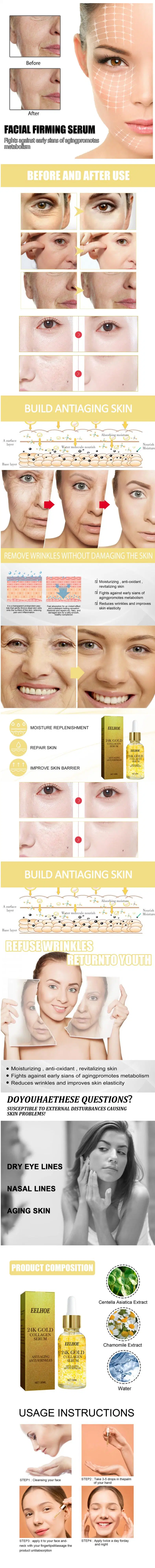 New Arrival Luxury 24K Gold Serum 24K Anti Wrinkle Brightening Skin Moisturizing Face Serum