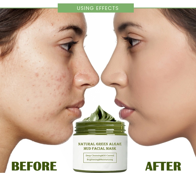 OEM/ODM Natural Green Algae Green Tea Skin Care Oil Control Repairing Clay Mud Facial Mask