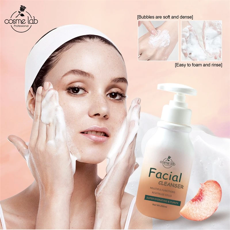 Cosmelab Peach Extract Skin Care Facial Cleanser Korean Face Wash Facial Cleansing Hydrating Makeup Remover Facial Cleanser