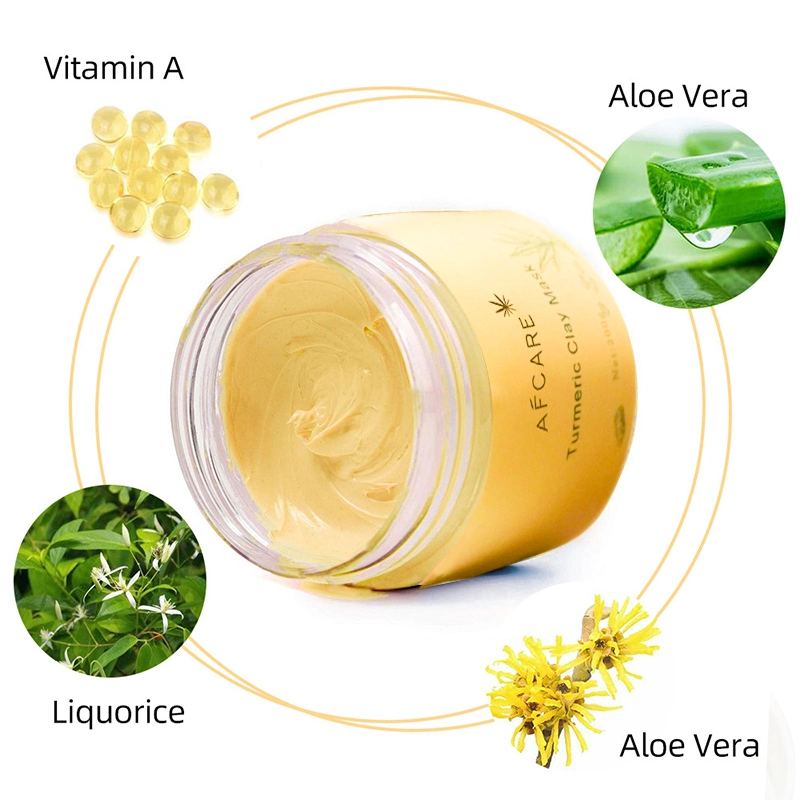 Hot Selling Vegan Clay Mud Mask Tuemeric Deep Cleansing Aloe Vera Organic Repairing Anti Wrinkle Clay Mask