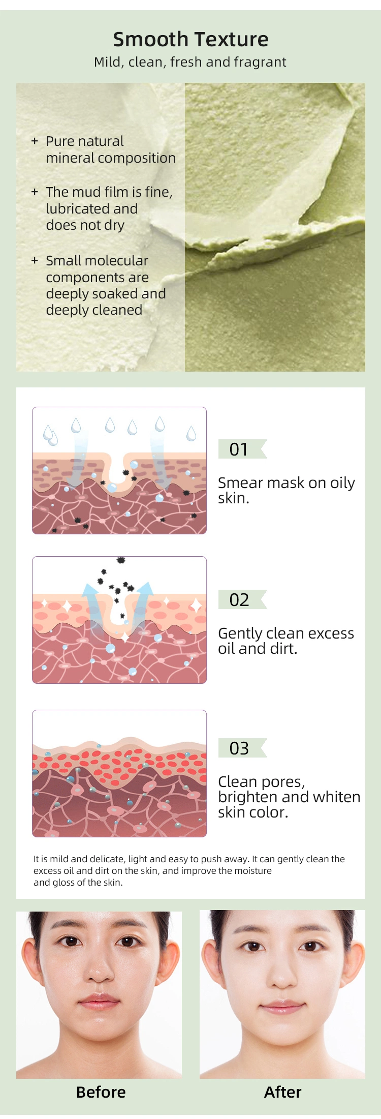 Skin Care Facial Mask Cleansing with Recover Protect Skin Stick Facial Mud Mask