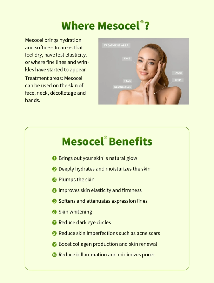 Mesocel Glow Skin Whitening Kit Power Glowing Skin Booster Serum Meso Needles Mesotherapy