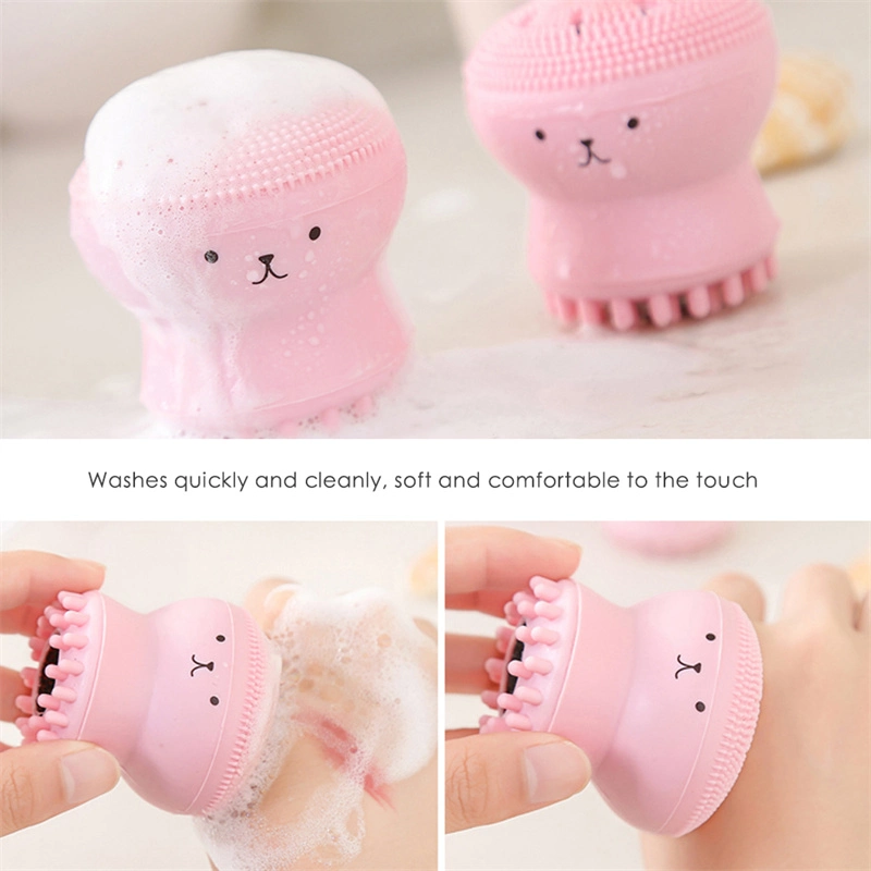 Small Octopus Facial Cleaning Brush Softy Silicone Material Easy to Hold Massages Your Face Reduce Dead Skin Acne Dropshipping