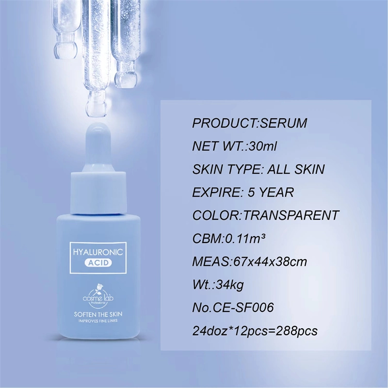 CE Private Label Serums Supplier Moisture Skin Softening Face Soothing Hydrating Serum for Face with Hyaluronic Acid Serum