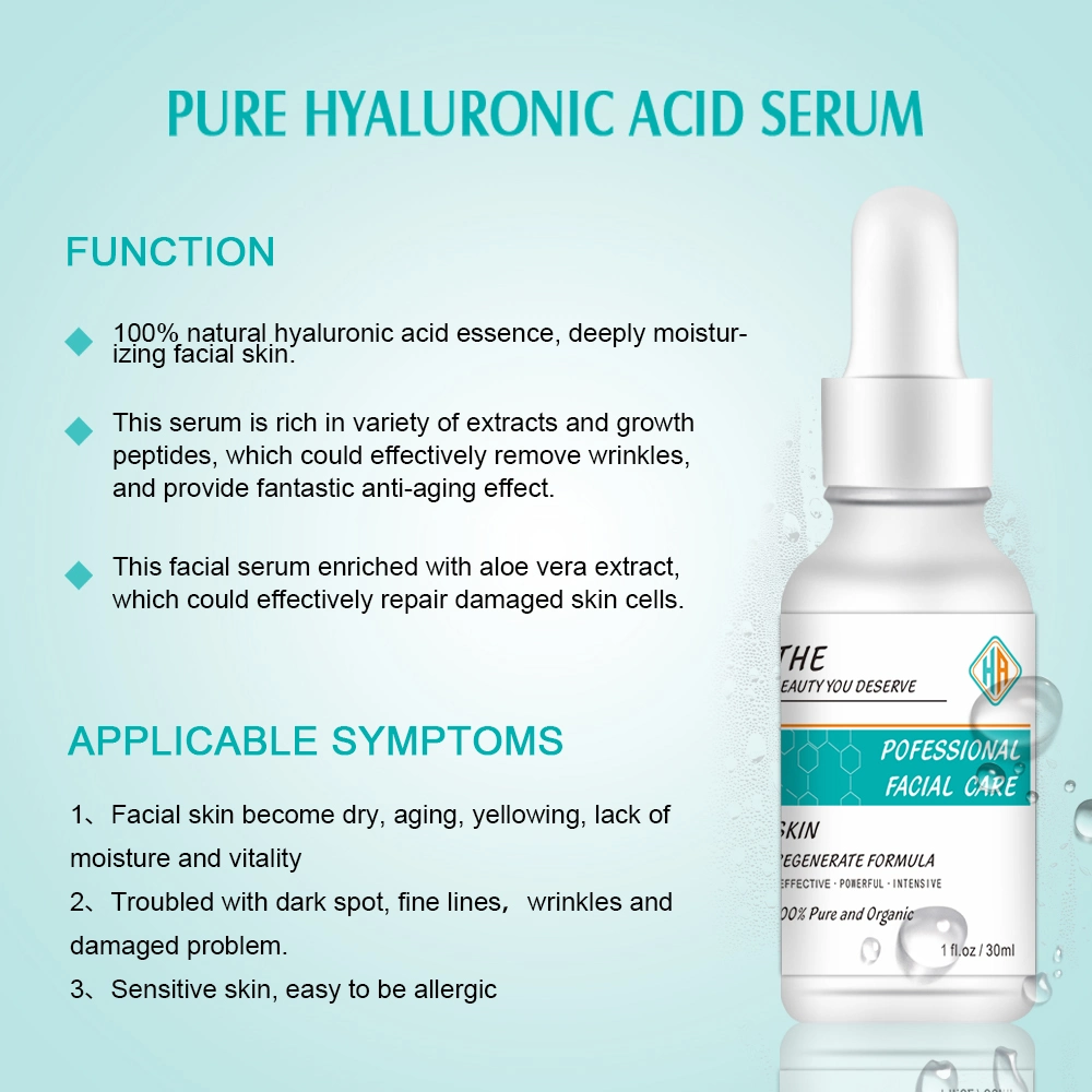 Wholesale Natural Organic Smooth Skin Care Anti Aging Whitening Pure Hyaluronic Acid Serum
