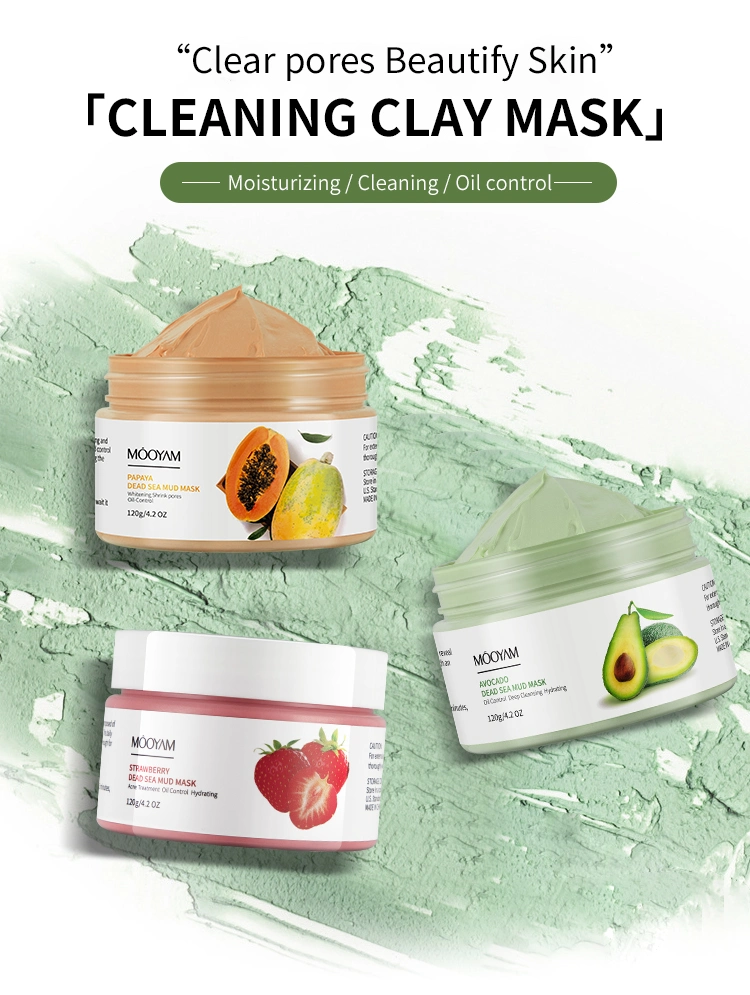 Wholesale Mascarillas Skincare Beauty Pore Cleanser Facial Mud Mask Hydrating Acne Treatment Whitening Face Fruit Clay Mask