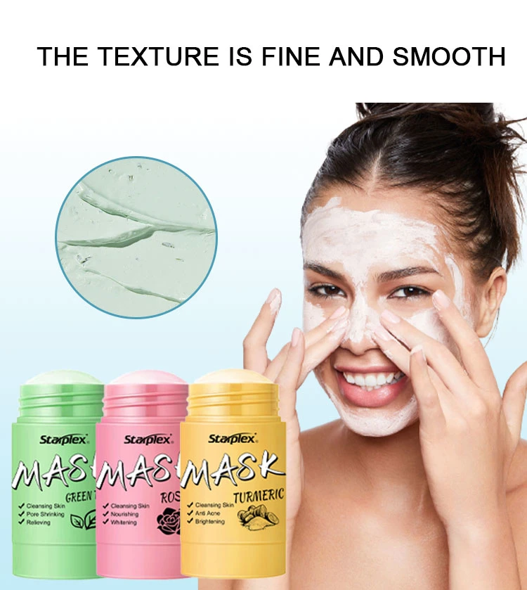 Private Label Natural Organic Anti Aging Acne Treatment Green Tea Turmeric Facial Mud Mask Face Clay Mask Stick