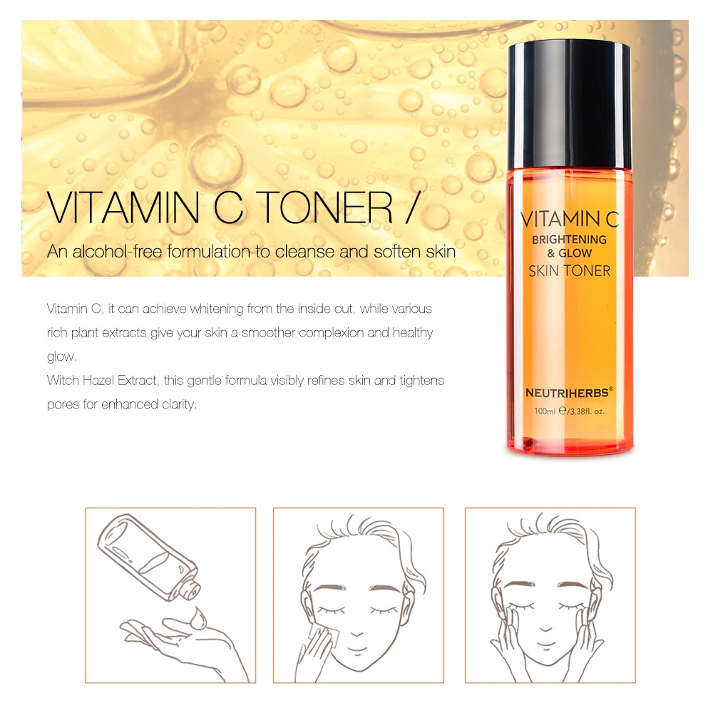 Private Label Custom Manufacturer Face Toner Vitamin C Skin Brightening Niacinamide Skin Care Vc Toner