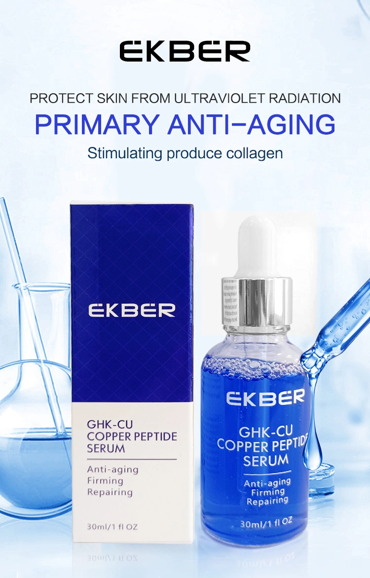 Organic Natural Korean Skin Care Facial Brightening Face Soothing Blue Copper Peptide Serum Facial Serum