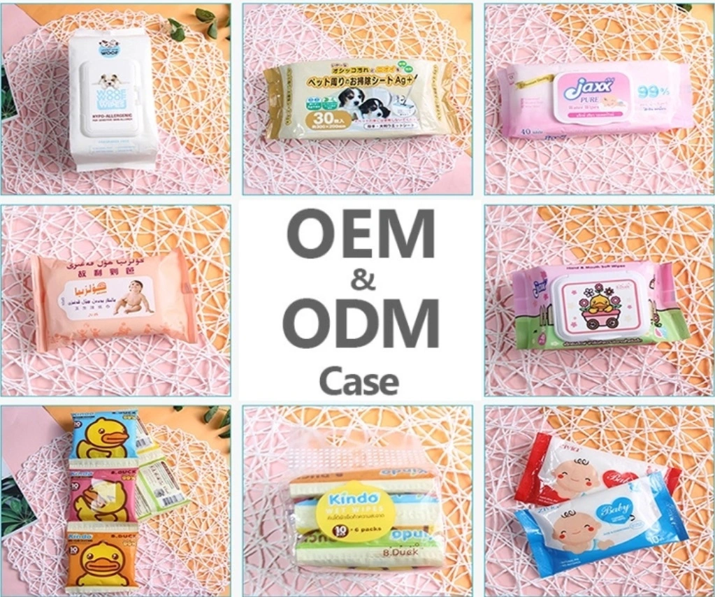 OEM Custom Logo Print Eco Friendly Facial Cleansing Portable Travel Pack Alcohol-Free Wet Tissue Baby Wipes