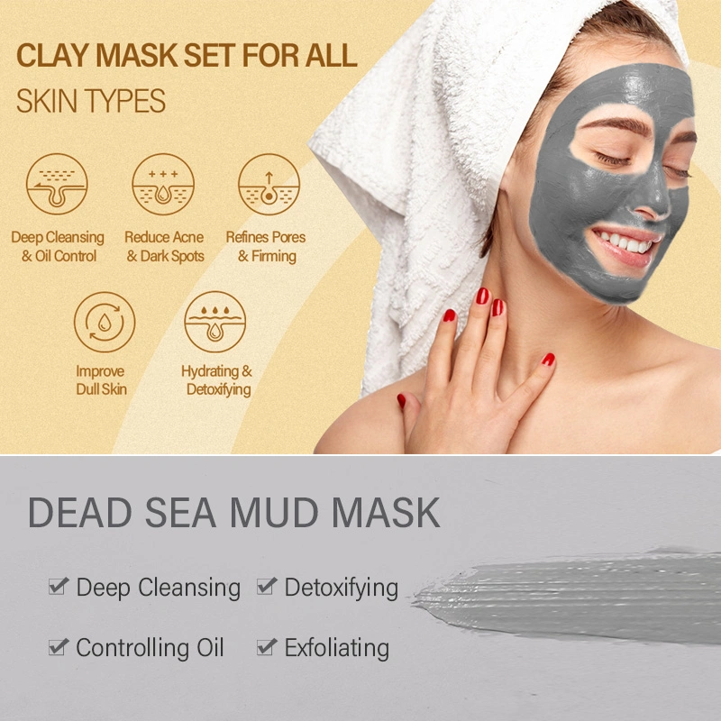 Skin Care Beauty Pore Cleanser Facial Mud Mask for Face and Body Acne Treatment Whitening Face Clay Mask