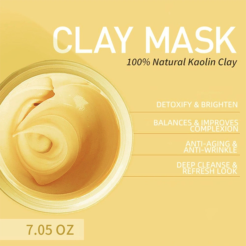 Hot Selling Vegan Clay Mud Mask Tuemeric Deep Cleansing Aloe Vera Organic Repairing Anti Wrinkle Clay Mask