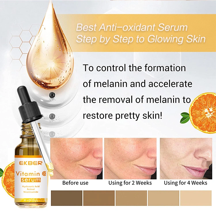 Vegan Organic Deep Moisturizing Anti Aging Skin Care Vitamin C Retinol Hyaluronic Acid Face Serum