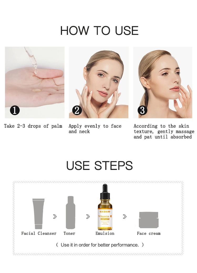 Vegan Organic Deep Moisturizing Anti Aging Skin Care Vitamin C Retinol Hyaluronic Acid Face Serum