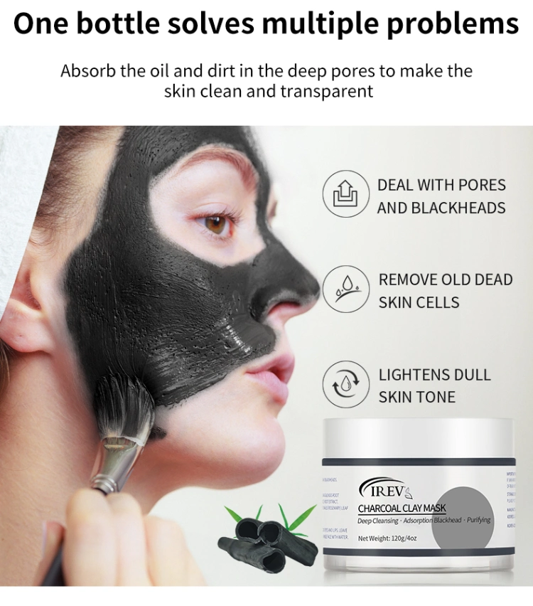 Wholease Mascarilla Hidratante Beauty Skin Care Purifying Removing Blackhead Facial Clay Mask Deep Cleansing Oil Control Black Charcoal Face Mud Mask