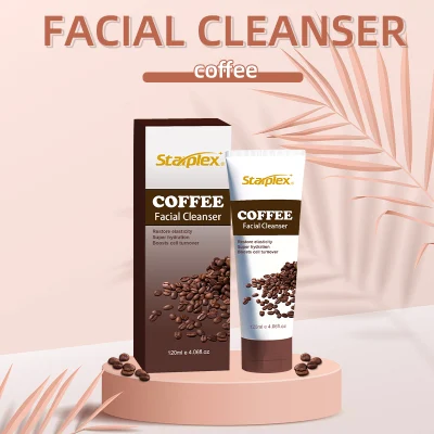 Starplex Limpiador de espuma orgánica etiqueta privada Limpiador facial blanqueador de piel Limpieza profunda lavado facial de café