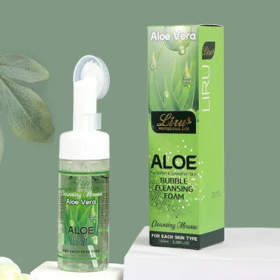 Venta en caliente Cuidado de la piel Aloe Vera Bubble Foaming Facial Cleanser Hidratante calmante con cabezal de cepillado