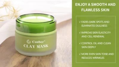 Máscara de arcilla facial de té verde Mascara de barro ingredientes naturales al por mayor Logotipo personalizado