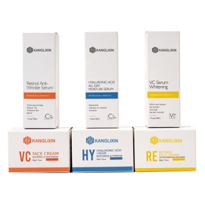  Buena arruga Vitamina orgánica C brillante set de cuidado de la piel blanqueamiento El moisturizador facial espinilla el suero facial eliminador de manchas negras oscuras