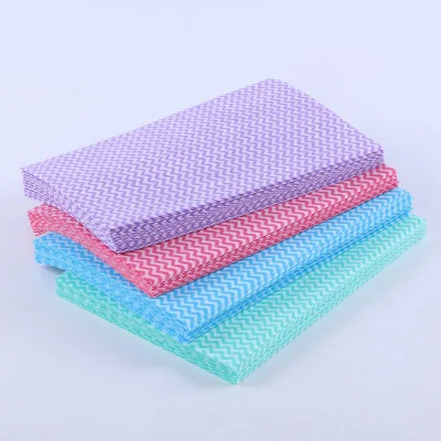 Eco-friendly rentable Multi-funcional desinfectar paño de limpieza paño absorbente Paño no tejido Cocina paño de encaje paño desechable con estampado