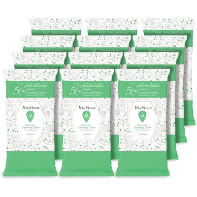  Recuento de 32 paños de limpieza pH equilibrado y dermatólogo ginecólogo probado pura Flip-Top Floral Flushable toallitas para adulto