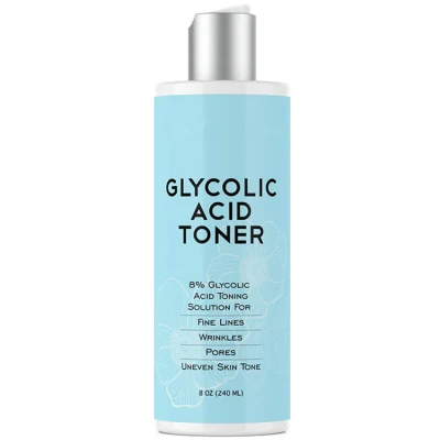  Mejor exfoliante facial piel de piel ácido glicólico Toner 8% para la cara Anti-Envejecimiento y acné