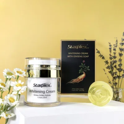 Venta caliente juego de cuidado de la piel limpieza profunda de Jabón de Miel y Ginseng Herbal aligerar cremas faciales