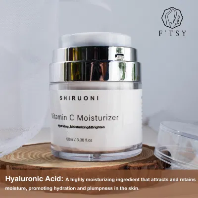  OEM 50ml Natural Whitening Vitamina C Moisturizer Hidrating Fine Lines Crema para el cuidado de la cara