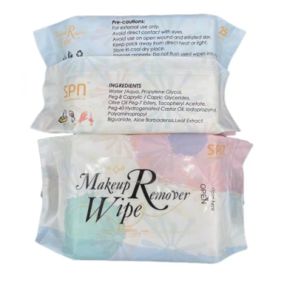 Etiqueta privada refresco Limpieza tejido húmedo Organic Face Clean Pad Toalla desechable removedor de maquillaje paño húmedo personalizado Natural Cuidado de la piel Paño húmedo