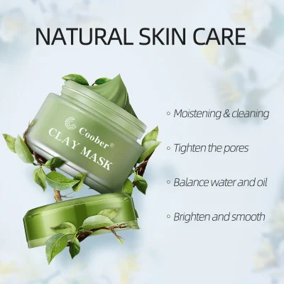 Máscara de arcilla facial de té verde Mascara de barro ingredientes naturales al por mayor Logotipo personalizado
