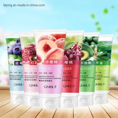 Cuidado de la piel El Aloe Vera piel Whitening poro Limpiador de espuma Facial Cleanser Whitening extracto de fruta de la planta de lavado de cara