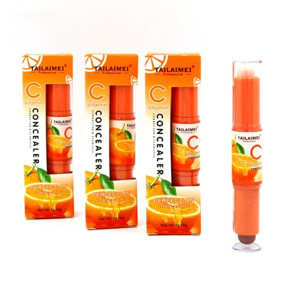  Tlm Vitamina C con dos puntas de maquillaje Corrector de color corrector contorno OEM Foundation Stick resaltador de larga duración Lápiz corrector