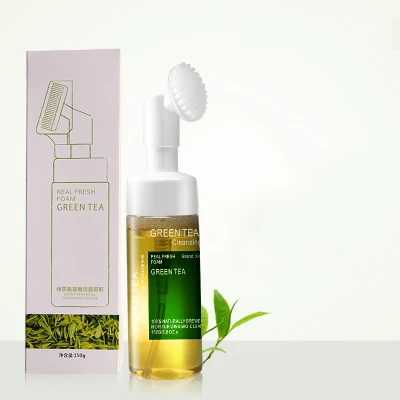  El té verde espuma Mousse de aminoácidos maquillaje quitar dos en una Limpieza Facial Cleanser