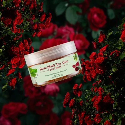 OEM/ODM Rosa Natural Té Negro Limpiador Aloe hidratante Mascarilla Facial barro tierna piel