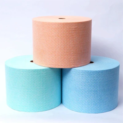 Spunlace Woodpulp y poliéster Nonwoven paños de limpieza para uso industrial y comercial