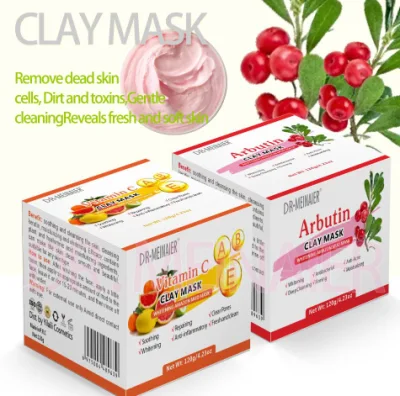  Venta al por mayor en Stock Logo personalizado Natural Facial Mud Clay Máscara blanqueamiento Cuidados de la piel Anti acné arrugas manchas de limpieza Hidratate Crema de máscara facial