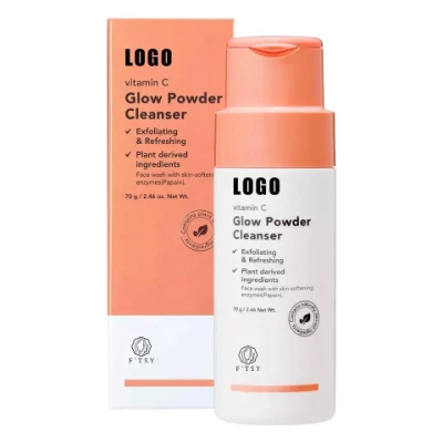 OEM Hot Vender exfoliante Peeling brillante Papadaya enzima Acido Limpieza Lavado de exfoliación facial en polvo