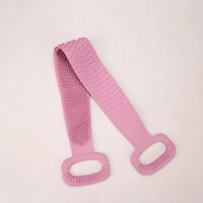 Fábrica Azul Rosa personalizado Extra largo espesor de silicona frotamiento de dos caras Toalla de baño cepillo de silicona para niños y adultos