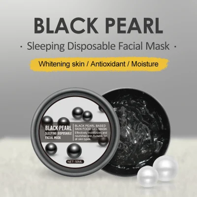Logotipo personalizado al por mayor lavado Hidratante Iluminación Moisturizing Overnight Glow Máscara de cara para dormir Black Pearl Máscara facial para el cuidado de la piel