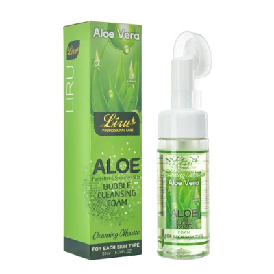 Venta en caliente Cuidado de la piel Aloe Vera Bubble Foaming Facial Cleanser Hidratante calmante con cabezal de cepillado