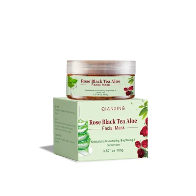 OEM/ODM Rosa Natural Té Negro Limpiador Aloe hidratante Mascarilla Facial barro tierna piel