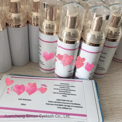 Etiqueta Privada OEM sin aceite natural de espuma de pestañas Extensión de pestañas Lash Champú espuma Cleanser