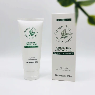 Control de Aceite de alta calidad iluminar el té verde Aminoácidos Limpiador de lavado de cara de espuma