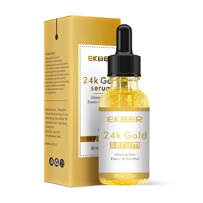 Personalizar el logotipo de 30ml de suero de cuidado de la piel facial antienvejecimiento Anti-Wrinkle Firming Serum Oro 24K