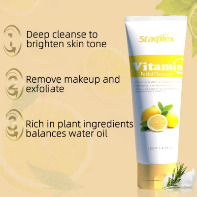  Private Label personalizado Starplex blanquear la piel grasa natural de Hidratación Facial Cleanser Vitamina C, lavado de cara