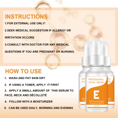 Etiqueta privada 5 en 1 Antienvejecimiento Antiarrugas reafirmando el aligeramiento Moisturizing Colágeno Vitamina C y E suero facial blanqueante para la cara