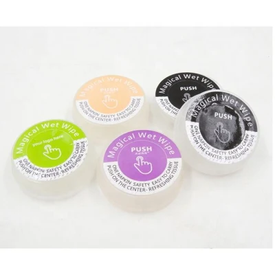  Empujar el tejido limpio la magia de removedor de maquillaje desechables toallas húmedas empujar la limpieza de las toallitas húmedas con la limpieza