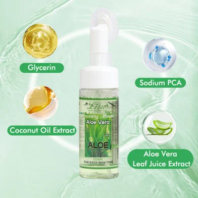 Venta en caliente Cuidado de la piel Aloe Vera Bubble Foaming Facial Cleanser Hidratante calmante con cabezal de cepillado