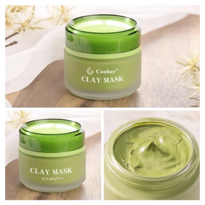 Máscara de arcilla facial de té verde Mascara de barro ingredientes naturales al por mayor Logotipo personalizado